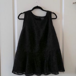 Black textured sleeveless top